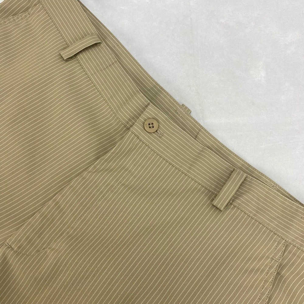 Nike Golf Men's Khaki White Pin Stripe Polyester‎ Blend Shorts M